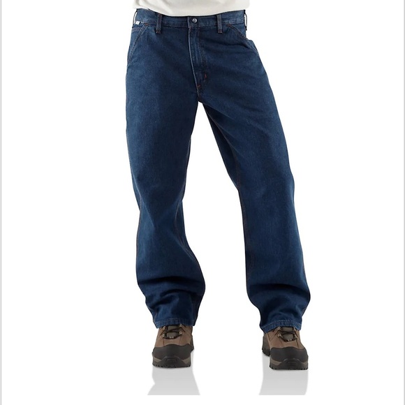 NWT Carharrt Men’s Flame-Resistant Signature Denim Jeans Size 40 x 32 - Picture 1 of 14